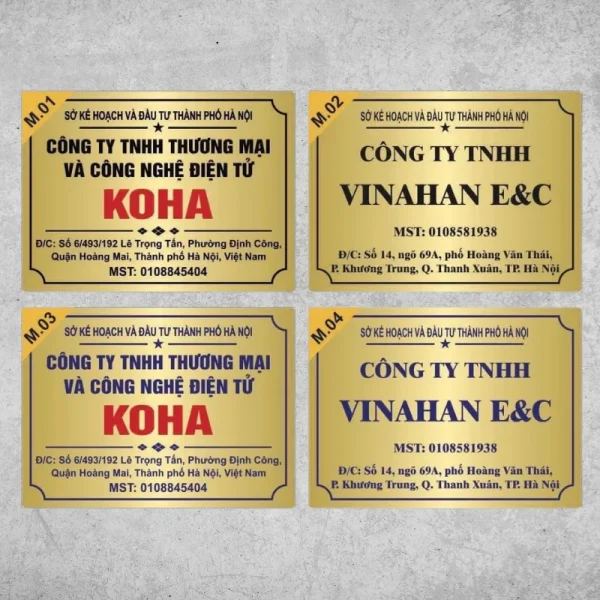 Mẫu biển công ty inox đẹp, hiện đại tại Quảng Cáo 24H