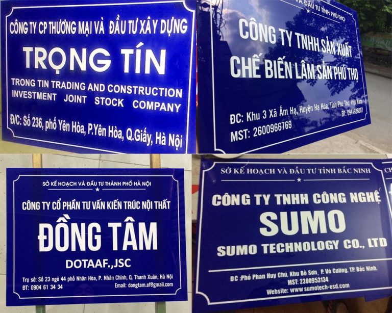 Biển công ty mica 20x30cm