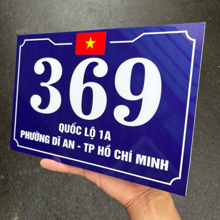 Biển số nhà mica 20x30cm